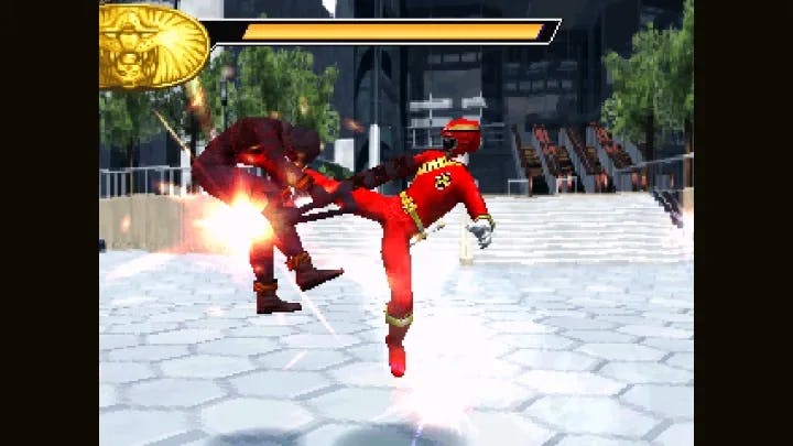 Gao Ranger Red used air kicks to enemies