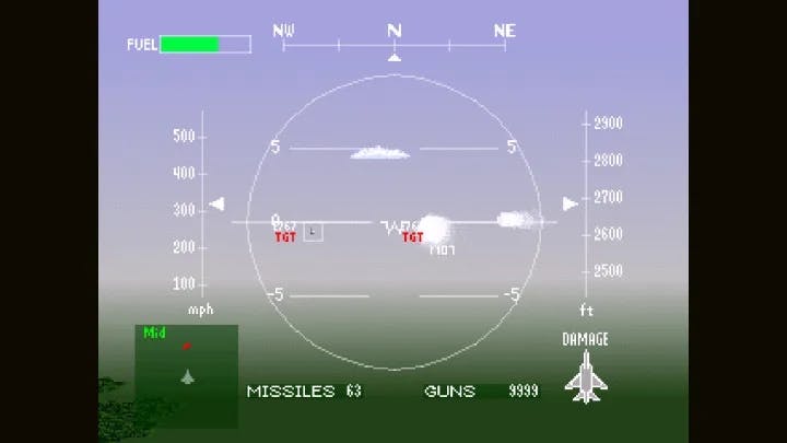 Gameplay jet in Air Combat