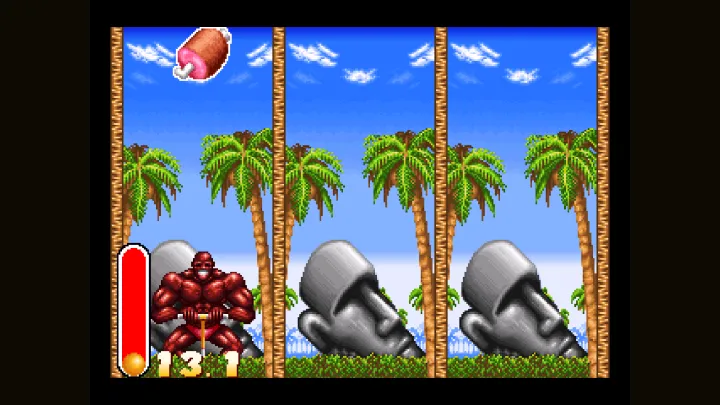  Muscular man trying to get meat in Bishi Bashi Special