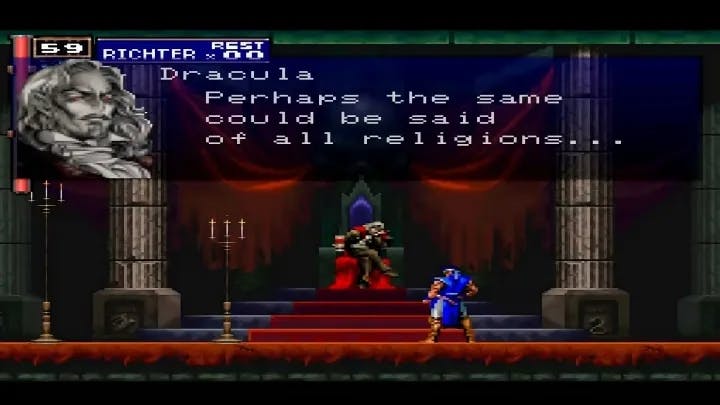 Castlevania Symphony Of The Night - Richer Belmont Talking with Dracula