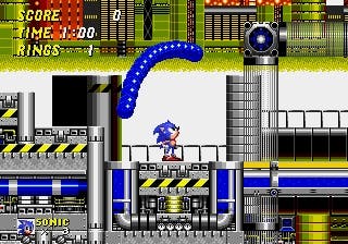 Sonic fight enemies in Sonic 2 Beta