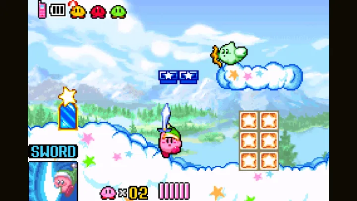 Kirby uses sword ability